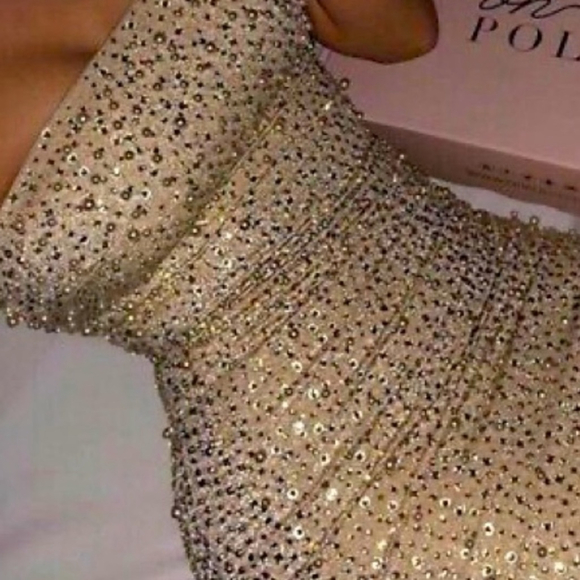 Banjul Strapless Beaded Dress in Cream - Picture 2 of 15